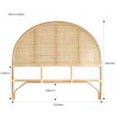 Lennox Rounded Rattan Bedhead Queen Size Natural