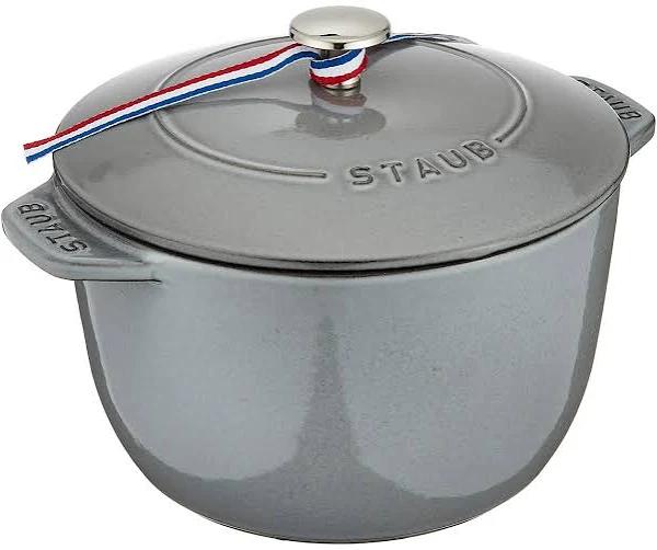 Staub La Cocotte De Gohan 40501-154 La Cocotte De Gohan Gray L 7.9 Inches (20 cm) Rice Pot, 3 Pieces, Cast Iron Pot, Induction Compatible, Japanese