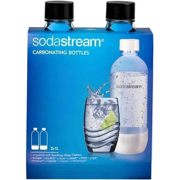 SodaStream 1L Carbonating Bottles Black Twin Pack