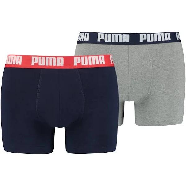 Puma Basic Boxer Shorts *2 Pack* Blue/Grey Melange L (14)