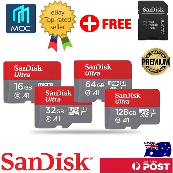 Sandisk Ultra Micro Sd Card Memory Tf 16gb 32gb 64gb Class 10 A1