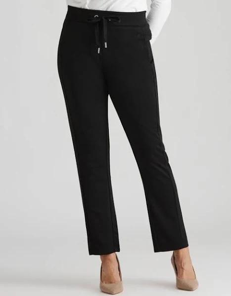 Millers Tapered Leg Joggers with Tie Front Pants - Size 12 - Womens - Black