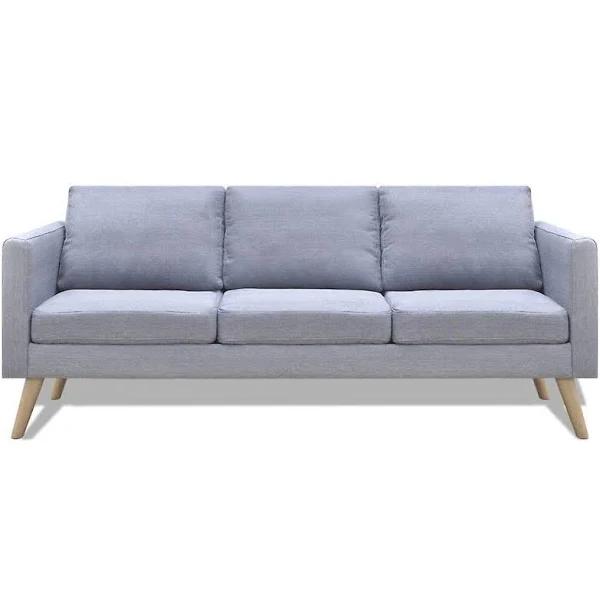 vidaXL - Sofa Fabric Light - Grey - 3-Seater