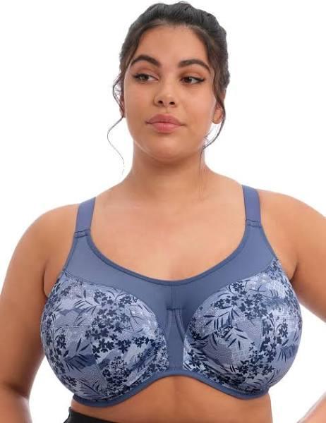 Elomi Energise Underwire Racerback Sports Bra, Womens, 42G, Vintage Denim