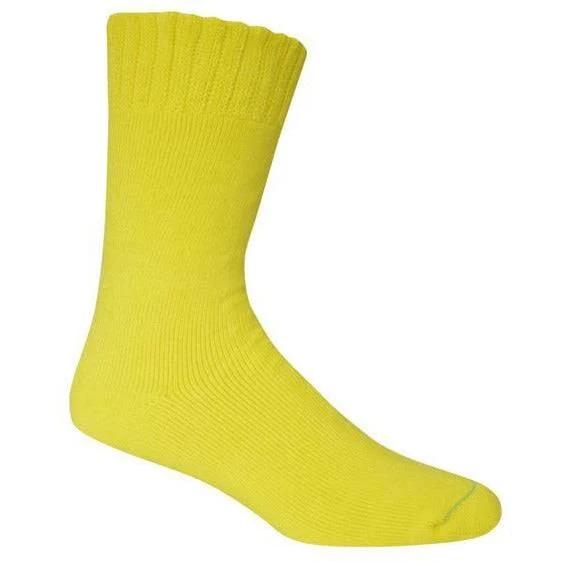 Mens Extra Thick Bamboo Work Socks Fluro Yellow / 6-10