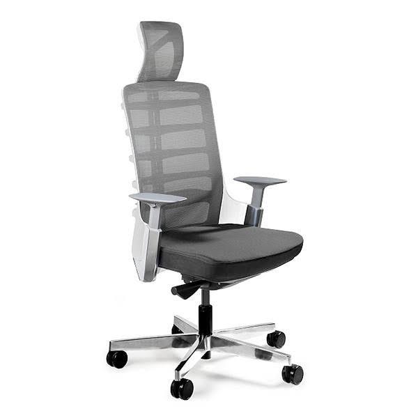 Desky Pro Ergonomic Chair with Headrest - White