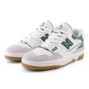 New Balance White & Green 550 Sneakers