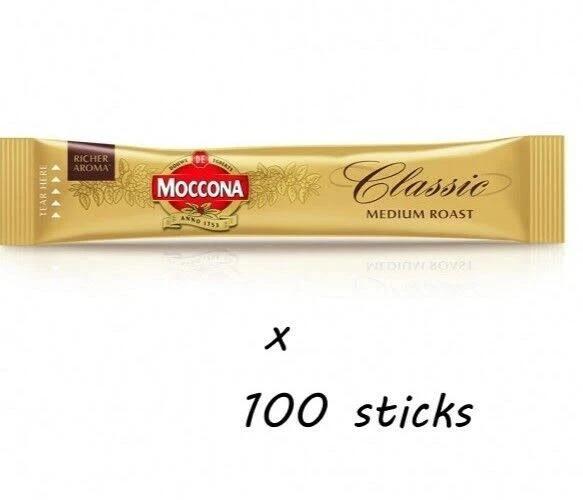 Moccona 100 X 1.7g Sticks Instant Classic Medium Roast Coffee Free