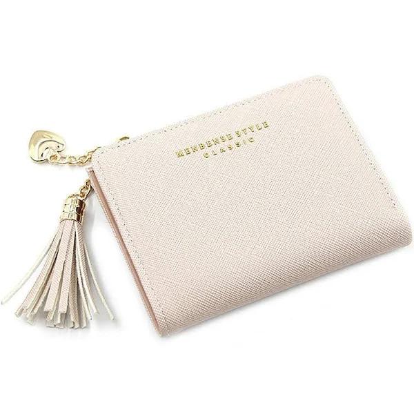 Women Wallet Short Small Coin Purse Ladies Folding Card Card Holder Leather AU - Pink