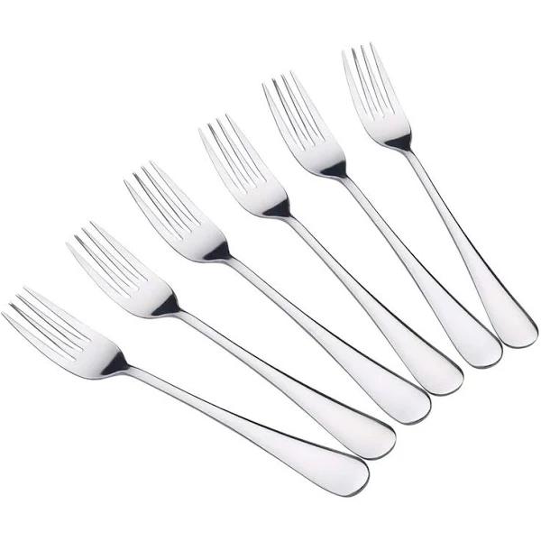 VANRA 6-Piece Dinner Forks Set Heavy Duty Stainless Steel Silver Cutlery Set 8 Inches (6 Forks)