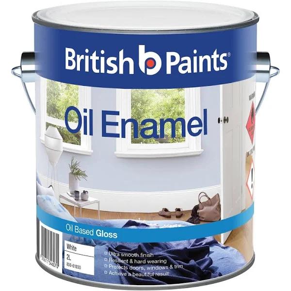 British Paints 2L White Gloss Enamel Paint