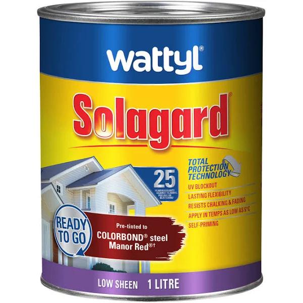 Wattyl Solagard 1L Pre-tinted Manor Red Low Sheen Exterior Paint