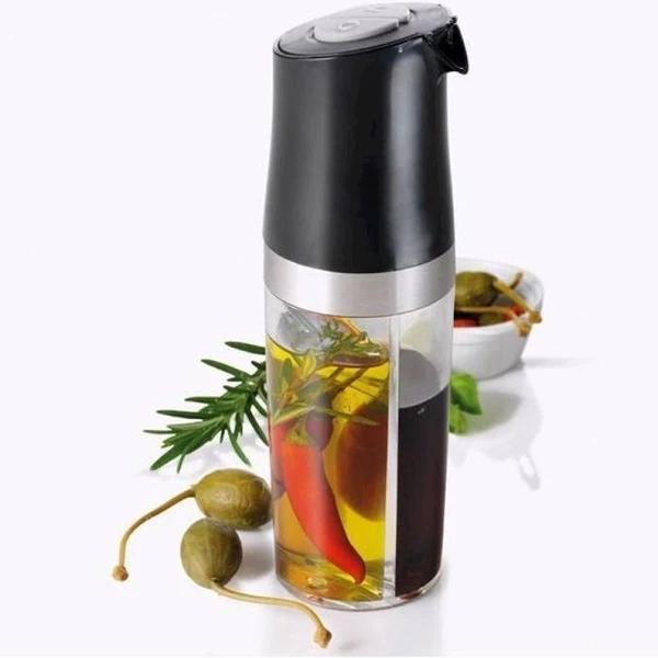 Maxim Ovp Oil & Vinegar 2 in 1 Pourer Plastic Bottle Dual Container Salad