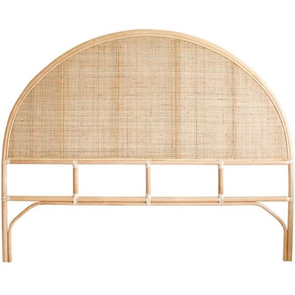 Lennox Rounded Rattan Bedhead King Size Natural