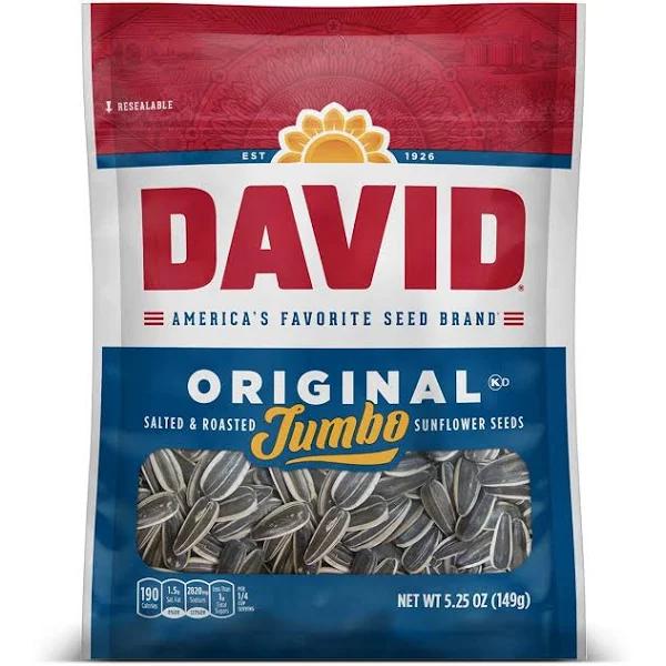 David Roasted and Salted Original Jumbo Sunflower Seeds, 5.25 oz