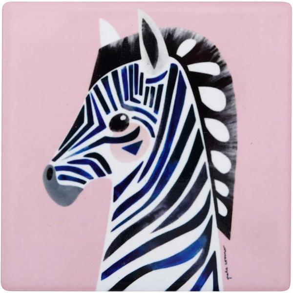 Pete Cromer Wildlife Ceramic Square Coaster 9.5cm - Zebra | Maxwell & Williams