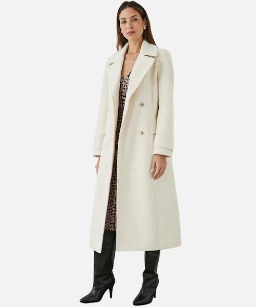 Principles Womens/Ladies Longline Double-Breasted Oversized Coat Ivory 18 UK Polyester Womens Coat