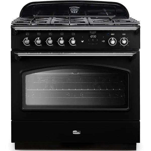 Falcon Classic FX 90cm Dual Fuel Range Cooker Black/Chrome CLA90FXDFBL/CH