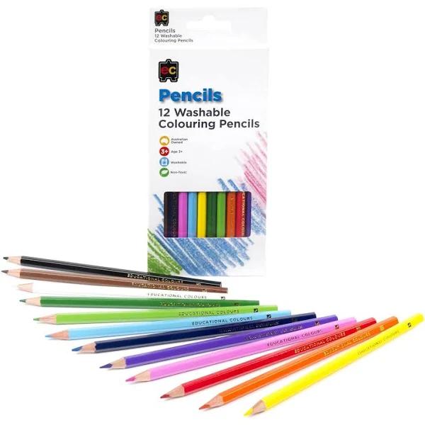 EC - Washable Colouring Pencils (12 Pack)