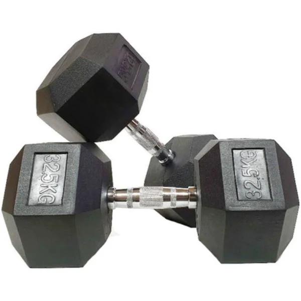 Morgan Rubber Hex Dumbbells - Pair [32.5Kg]