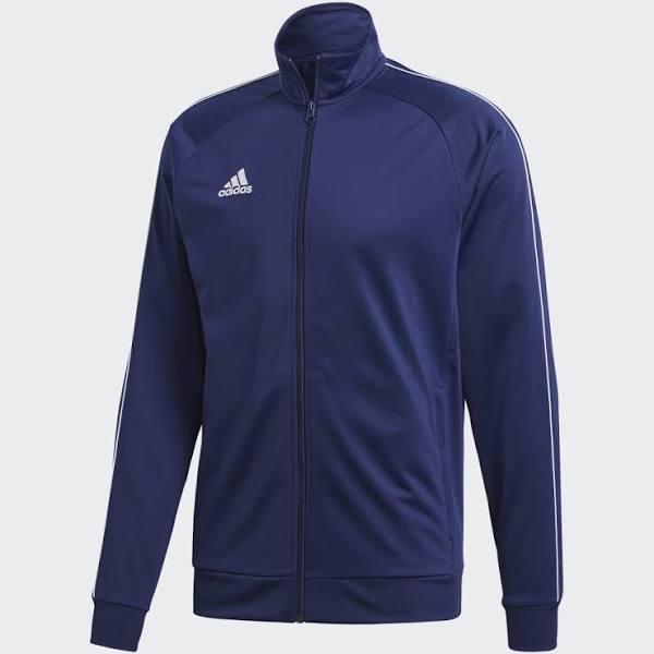 Mens Adidas Core 18 PES Zip Up Jacket Athletic Training Dark Blue/White