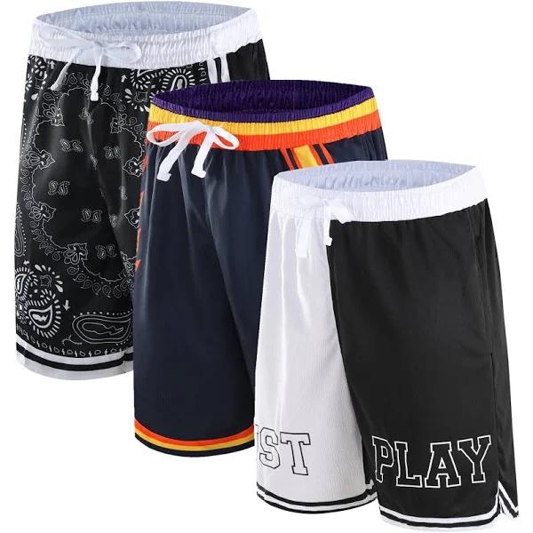 AOPAOSP 2/3 Pack Basketball Shorts with Zipper Pockets for Men,active Athletic Shorts