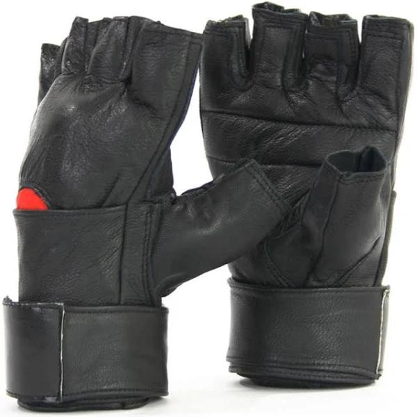 Mani Sports Leather Training Gloves With Wrist Wrap - Medium