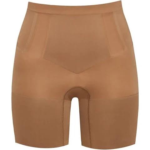 Women's Spanx Oncore Mid Thigh Shaper Shorts, Size Small - Beige