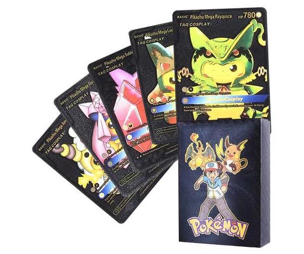 55pcs Pokemon Card Metal Gold Mint VMAX GX Charizard Collection Box