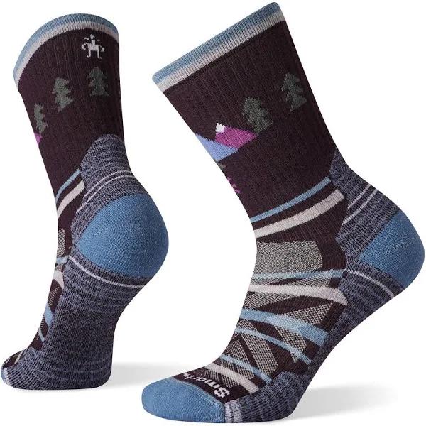 Smartwool Hike Light Cushion Crew Under The Stars Womens Socks - Bordeaux - L