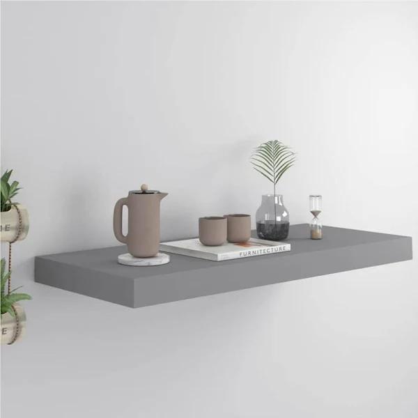 vidaXL - Floating Wall Shelf MDF - Grey - 60x23.5x3.8 cm