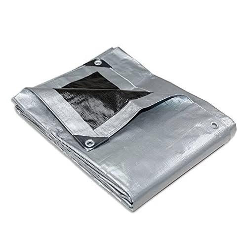 Heavy Duty Silver Black Tarp Tarpaulin [Size: 3.6x5.5m]