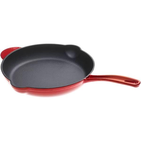 Gourmet Kitchen Black Cherry Red Cast Iron Fry Pan - 26cm