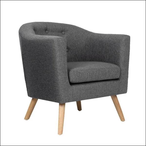 Artiss Adora Armchair Tub Chair Single Accent Sofa Lounge Fabric Grey