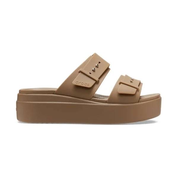 Crocs Brooklyn Buckle Low Wedge - Khaki W11