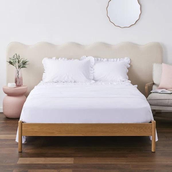 Adairs Ruffle White Sheet Set - Single