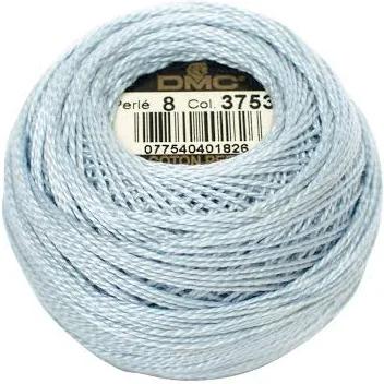 DMC Pearl Cotton Ball Size 8 87yd Ultra Very Light Antique Blue