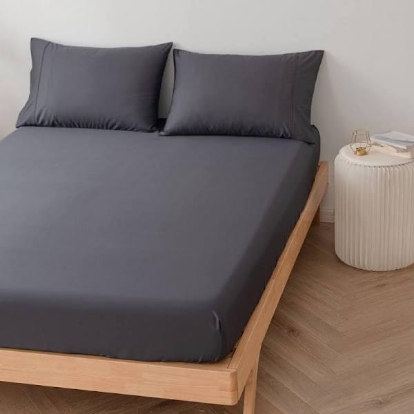 100% Organic Bamboo Fitted Sheet, Charcoal / Double