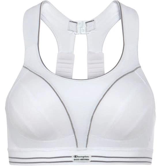 Ultimate Run Sports Bra, White/Silver / 16D by Shock Absorber