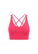 Lorna Jane Womens Lotus Longline Sports Bra Neon Raspberry / S