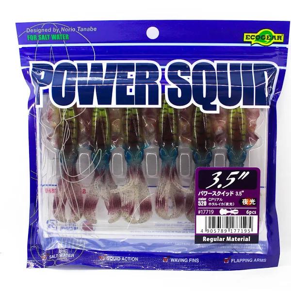 Ecogear Power Squid 3.5" Soft Plastic Fishing Lure #520