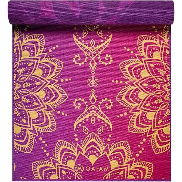 Gaiam Yoga Mat Premium Print Reversible Extra Thick Exercise & Fitness Mat for All Types of Yoga, Pilates & Floor Exercises | Exercise & F