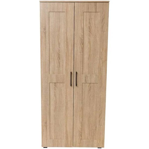 Storage Shelf Cupboard 2 Doors Laundry Bathroom Display Cabinet Oak New