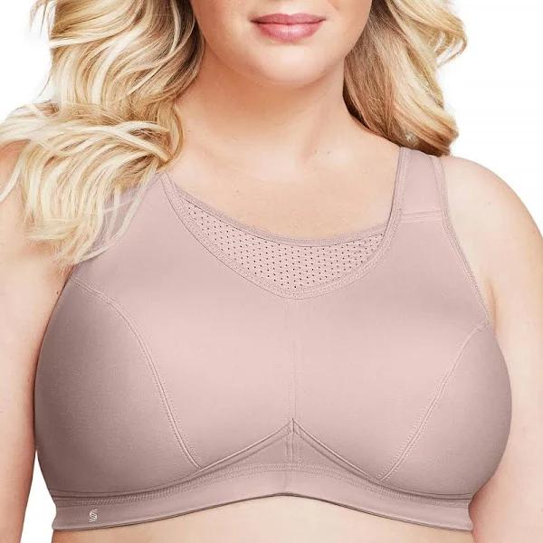 Glamorise No-Bounce Camisole Elite Wire-Free Sports Bra - Rose Tan 22D 1067 Plus Size Bra - AfterPay Available