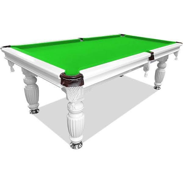 7ft Luxury Slate Pool Table Solid Timber Billiard Table Professional Snooker Game Table with Accessories Pack,White Frame - Green