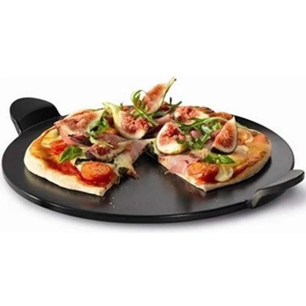 Gourmet 46cm Pizza Stone with Handles - Black