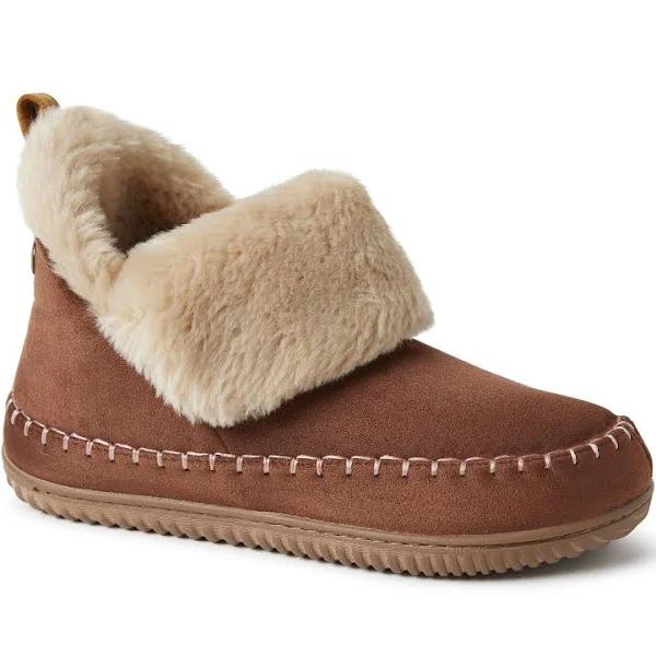 Dearfoams Womens Moritz Bootie Slippers 11-12 AUS or XLarge / Brown