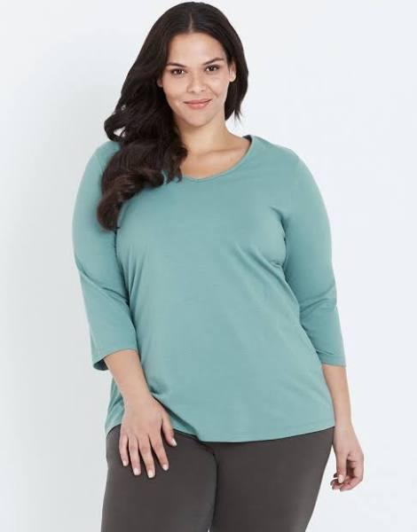 Autograph - Plus Size - Womens Tops - 3/4 Sleeve Essential Tee