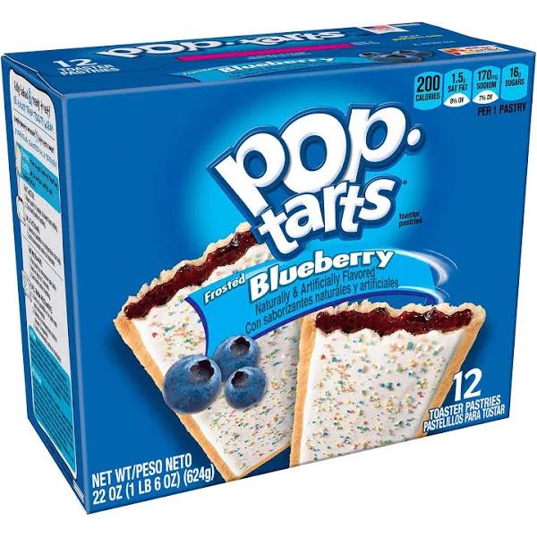 Pop-Tarts Breakfast Toaster Pastries, Frosted Blueberry Flavored, 22 oz (12 Count)