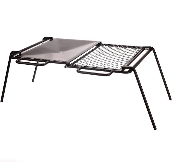 Wildtrak Foldable 58x46.5cm Flat Plate & Grill Camp Cooker - Black